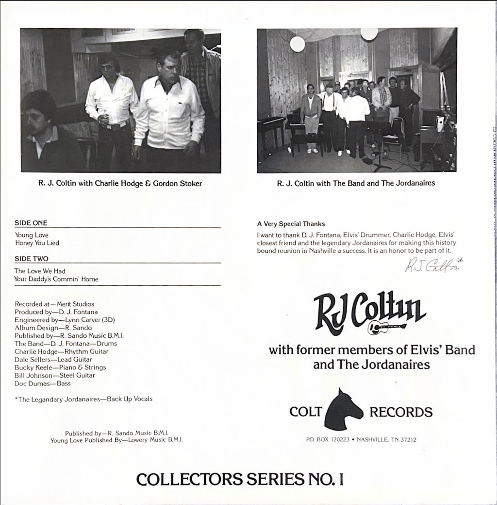 RJ Coltin with former members of the Elvis Presley band and The Jordanaires - Collector Series Record